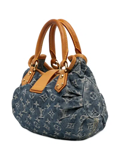 Pre-owned Louis Vuitton 2020-2025 Monogram Denim Pleaty Handbag In Blue