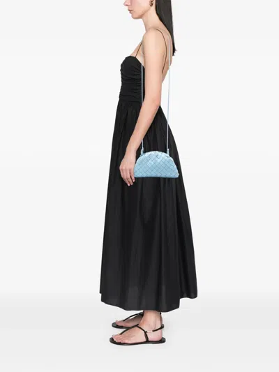 Pre-owned Bottega Veneta 2012-2025 Nappa Intrecciato The Mini Pouch Crossbody Bag In Blue