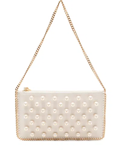 Stella Mccartney Falabella Embellished Clutch Bag In Neutral