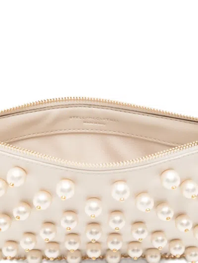 Stella Mccartney Falabella Embellished Clutch Bag In Neutral