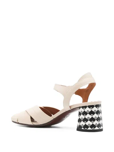 Chie Mihara Criss-cross Block-heel Sandals In Neutral