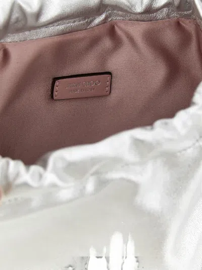 Jimmy Choo Drawstring Mini Tote Bag In Silver