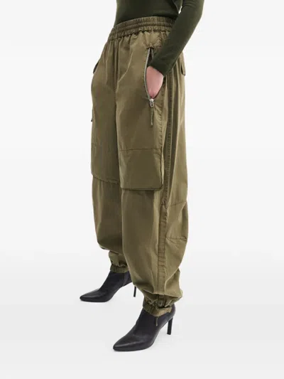 Co Collection Zip-detail Cargo Pants In Green