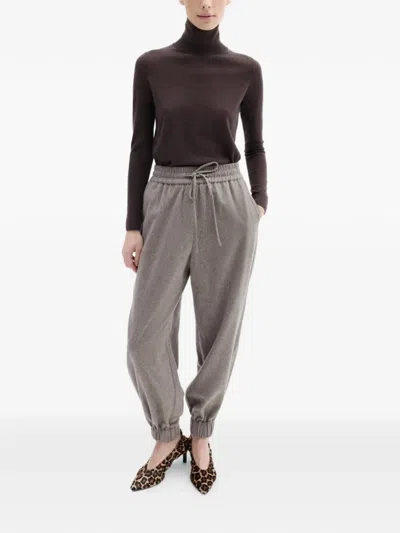 Co Collection Drawstring Track Pants In Gray