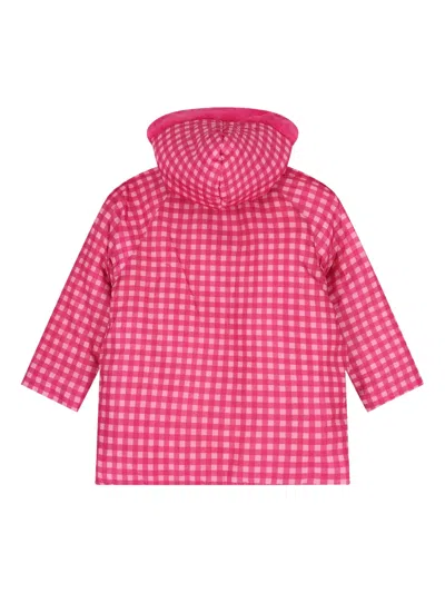 Agatha Ruiz De La Prada Gingham Hooded Puffer Coat In Pink