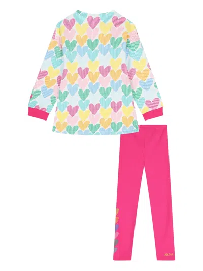Agatha Ruiz De La Prada Heart Print Leggings Set In Multi
