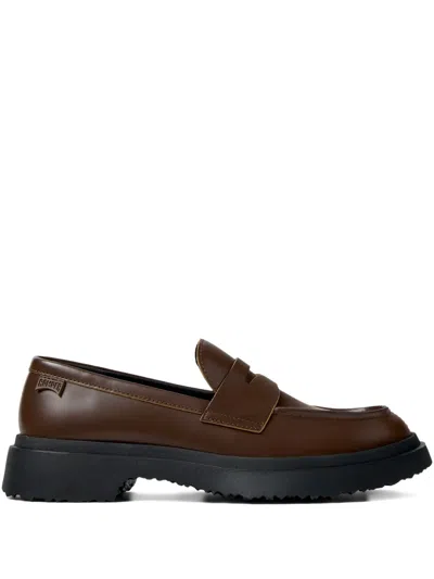 Camper Walden Leather Loafers In Brown