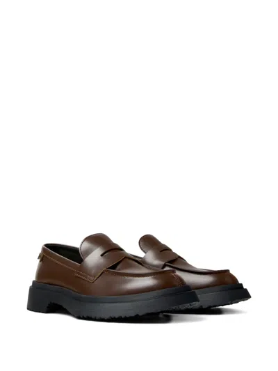 Camper Walden Leather Loafers In Brown