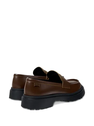 Camper Walden Leather Loafers In Brown