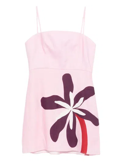 Cala De La Cruz Roma Floral Mini Dress In Pink