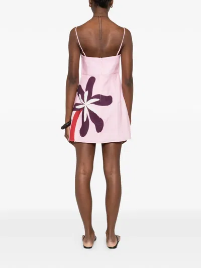 Cala De La Cruz Roma Floral Mini Dress In Pink