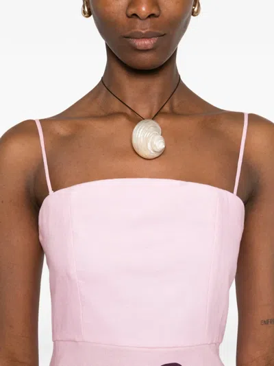 Cala De La Cruz Roma Floral Mini Dress In Pink