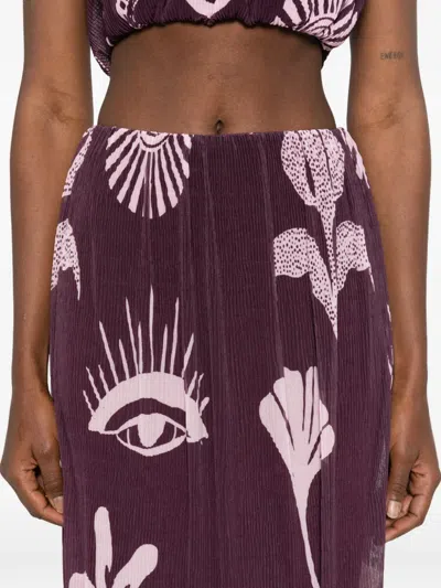 Cala De La Cruz Vela High-waist Maxi Skirt In Burgundy