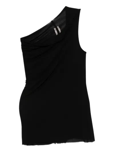 Rick Owens Athena Top With Asymmetrical Sleeves In Black