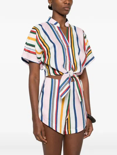 Cala De La Cruz Striped Blouse In Multi