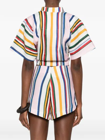 Cala De La Cruz Striped Blouse In Multi