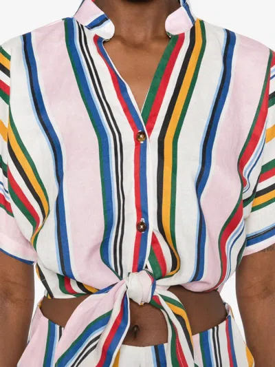 Cala De La Cruz Striped Blouse In Multi
