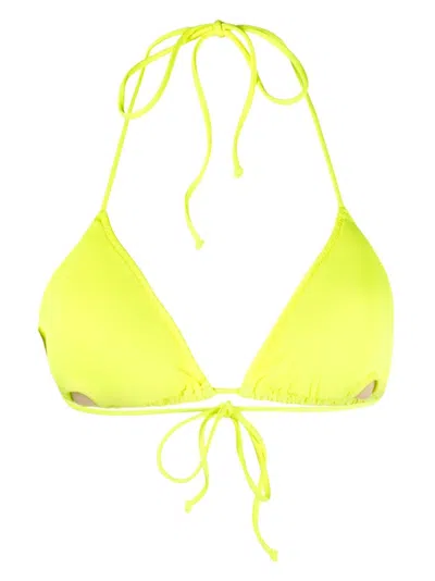Mc2 Saint Barth Triangle Bikini Top Adjustable Stretch Design In Yellow