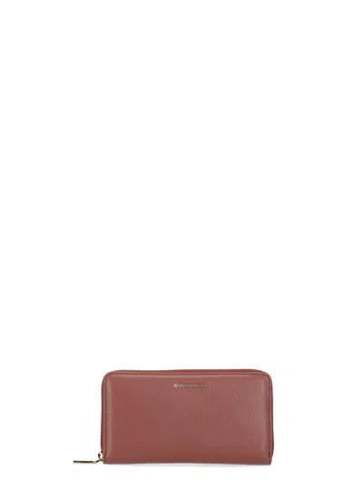 Coccinelle Metallic Soft Wallet In Burgundy