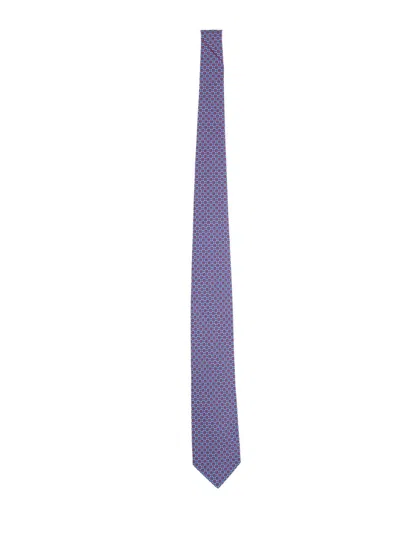 Ferragamo Silk Tie In Purple