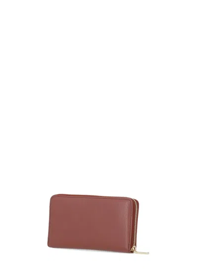 Coccinelle Metallic Soft Wallet In Burgundy