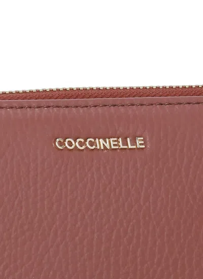 Coccinelle Metallic Soft Wallet In Burgundy