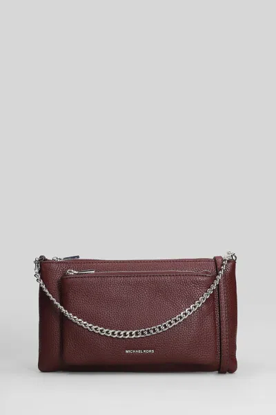 Michael Kors Jet Set Shoulder Bag In Bordeaux Leather In Burgundy