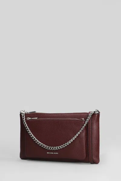 Michael Kors Jet Set Shoulder Bag In Bordeaux Leather In Burgundy