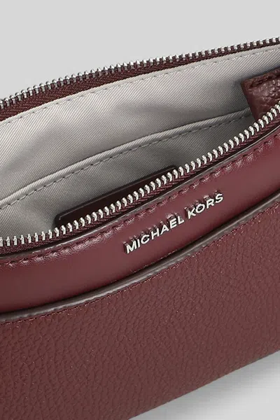 Michael Kors Jet Set Wallet In Bordeaux Leather In Burgundy