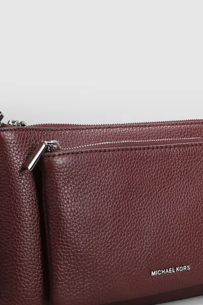 Michael Kors Jet Set Shoulder Bag In Bordeaux Leather In Burgundy