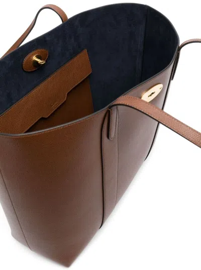 Mulberry Brown Bayswater Hand Bag With Flap Detail In Leather Woman In Brown
