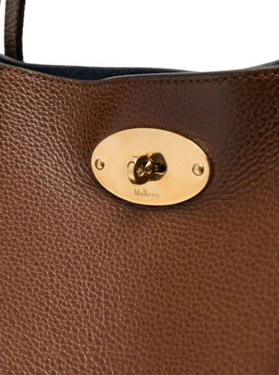 Mulberry Brown Bayswater Hand Bag With Flap Detail In Leather Woman In Brown