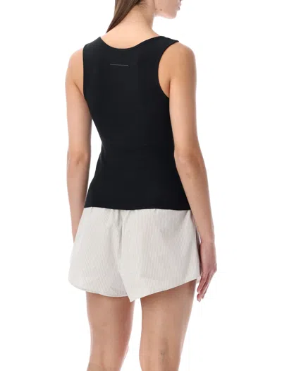 Mm6 Maison Margiela Tank Top Tag In Black