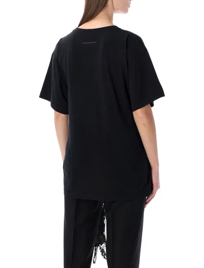 Mm6 Maison Margiela Tshirt Sequin Gloves In Black