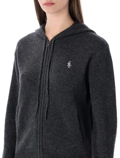 Sporty &amp; Rich S&r Cashmere Zip Hoodie In Gray