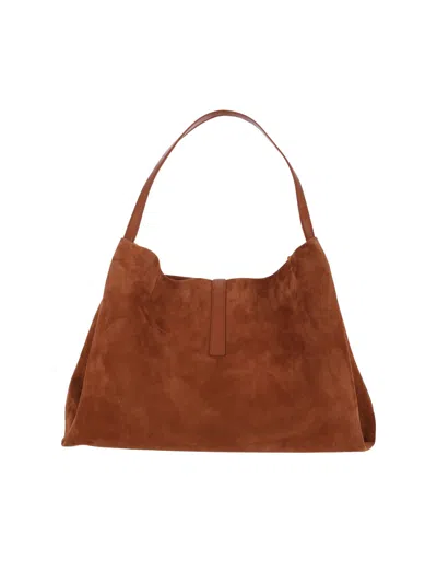 Ferragamo Suede Shoulder Bag In Brown