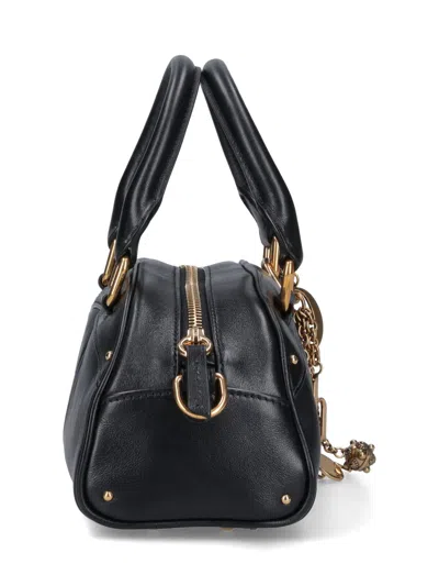 Chloé Chloe Small Charm-embellished Leather Top Handle Bag In Black