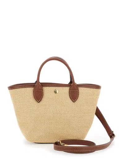 Longchamp Le Pliage Xs Brown Handbag With Logo Embossed On The Front In Fabric And Leather Blend Woman In Brown