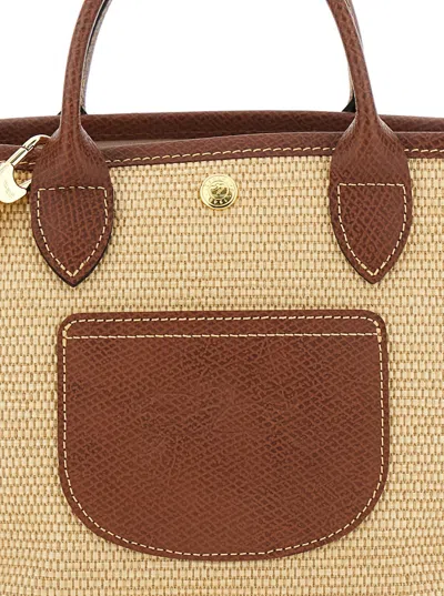 Longchamp Le Pliage Xs Brown Handbag With Logo Embossed On The Front In Fabric And Leather Blend Woman In Brown