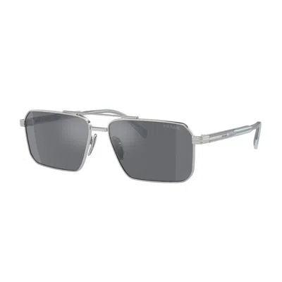 Prada Mann Sunglass Pr A57s In Metallic