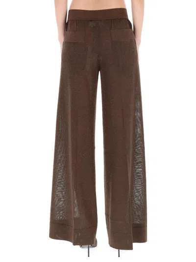 Circus Hotel Mesh-panel Trousers In Brown
