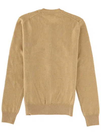 Comme Des Garçons Play Cardigan With Logo In Neutral