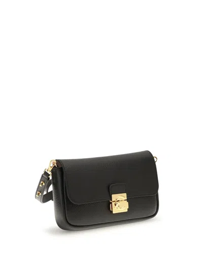 Coccinelle Black Calf Leather Bos Taurus Shoulder Bag In Black