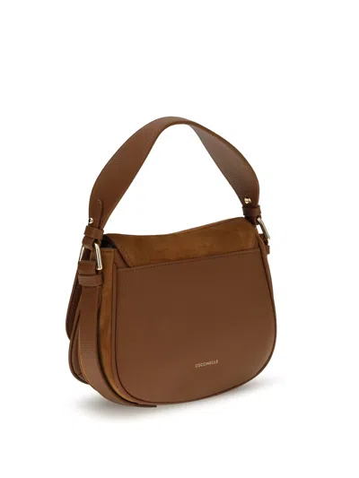 Coccinelle Brown Calf Leather Bos Taurus Handbag In Brown