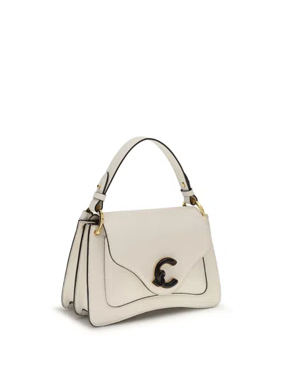 Coccinelle Cream Calf Leather Bos Taurus Handbag In Neutral