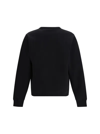 Burberry Black Slim Cotton Terry-effect Sweatshirt In Black
