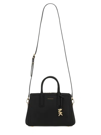 Michael Kors Handbag Leather Braided Trim In Black
