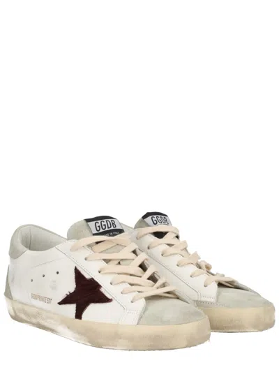 Golden Goose White Leather Sneakers In Multi
