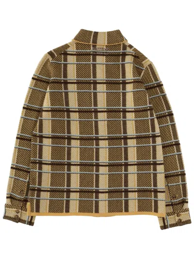 Guest In Residence Dylan Plaid Cashmere Shirt In Almond Combo In Green