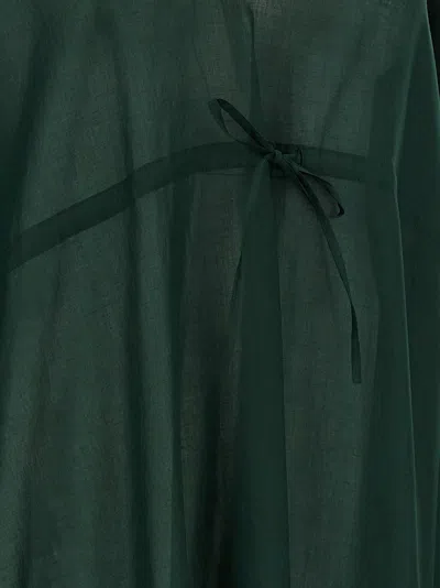 Eres Batwing Sleeve Drawstring Volier Midi Dress In Green